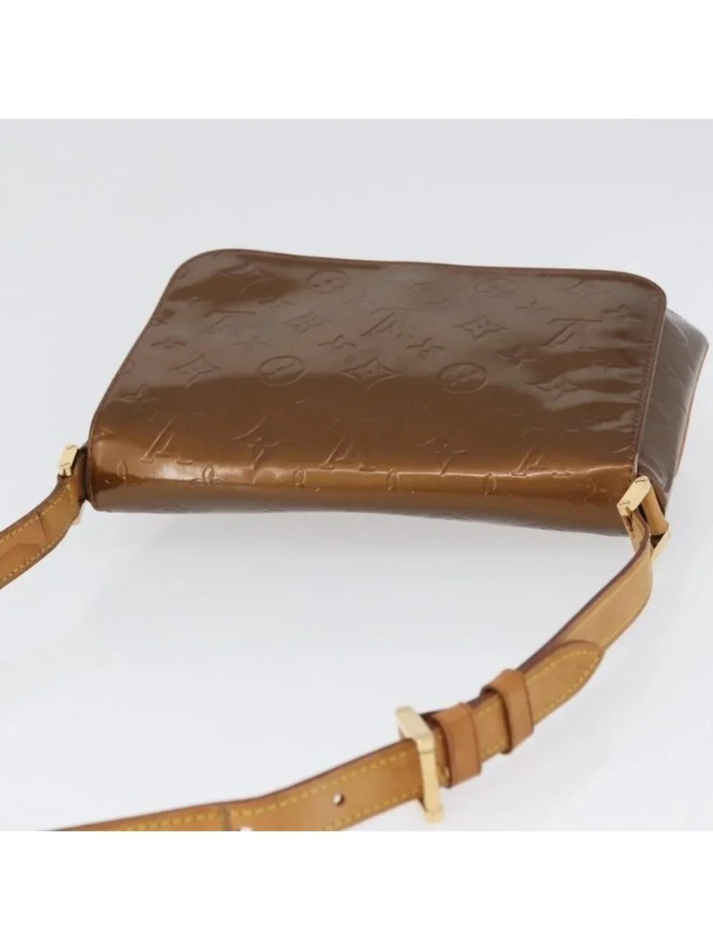 Authentic LOUIS VUITTON Monogram Vernis Thompson Street Bag Bronze M91124 LV